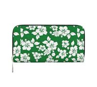 pvinnk Hawaii Flower Print Elegant Leather Hand Wallet Women Capacity Big Casual Wallet Travel-Ready Wallet, Black, One Size, Art