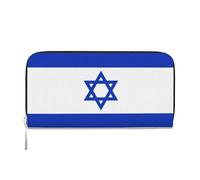 pvinnk Israeli flag Print Elegant Leather Hand Wallet Women Capacity Big Casual Wallet Travel-Ready Wallet, Black, One Size, Art