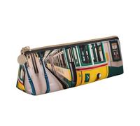 pvinnk lisbon tram pattern Print Stylish and practical Pencil Case Large Capacity Triangle Pencil Pouch with Zipper