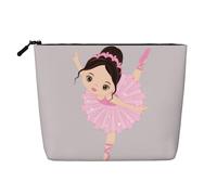 pvinnk Little Ballerina Dancing Girl Print make up bag Single-layer Makeup Bags Travel Cosmetic Organizer Large Capacity Zippered, Black, One Size