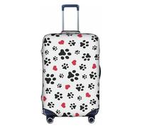 pvinnk Love Cat Paw Heart Puppy Foot Print Print Protective Luggage Cover Elastic Washable Suitcase Travel Gear Protector, White, M
