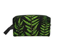 pvinnk natural plant silhouette fern leaf Print Portable Makeup Pouch Travel Toiletry Bag Storage Bags with Handles Large Capacity, White, One Size