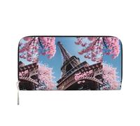 pvinnk Oil Painting Paris Eiffel Tower Print Elegant Leather Hand Wallet Women Capacity Big Casual Wallet Travel-Ready Wallet, Black, One Size, Art