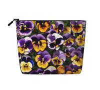 pvinnk Pansy Perfection Print Print make up bag Single-layer Makeup Bags Travel Cosmetic Organizer Large Capacity Zippered, Black, One Size