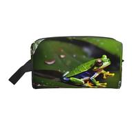 pvinnk Peace Tree Frogs Print Portable Makeup Pouch Travel Toiletry Bag Storage Bags with Handles Large Capacity, White, One Size