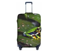 Pvinnk Peace Tree Frogs Print Protective Luggage Cover Elastic Washable Suitcase Protector Travel Gear Protector, White, S