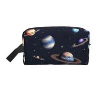 pvinnk Planet Stars and Milky Way Galaxy Print Portable Makeup Pouch Travel Toiletry Bag Storage Bags with Handles Large Capacity, White, One Size