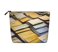 pvinnk Postal Stationery Print make up bag Single-layer Makeup Bags Travel Cosmetic Organizer Large Capacity Zippered, Black, One Size