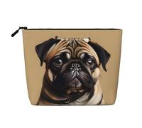 pvinnk Pug Dogs Print make up bag Single-layer Makeup Bags Travel Cosmetic Organizer Large Capacity Zippered, Black, One Size