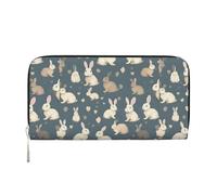 pvinnk Rabbit background Print Elegant Leather Hand Wallet Women Capacity Big Casual Wallet Travel-Ready Wallet, Black, One Size, Art