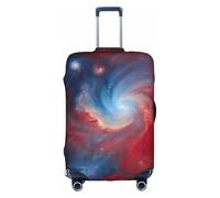 Pvinnk Red blue galaxy Print Protective Luggage Cover Elastic Washable Suitcase Protector Travel Gear Protector, White, L