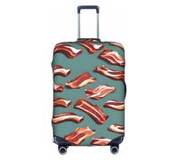 pvinnk Streaky Bacon Pattern Print Protective Luggage Cover Elastic Washable Suitcase Travel Gear Protector, White, S
