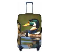 Pvinnk two mallard ducks Print Protective Luggage Cover Elastic Washable Suitcase Protector Travel Gear Protector, White, M