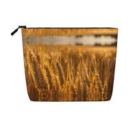 pvinnk Wheat Field Print make up bag Single-layer Makeup Bags Travel Cosmetic Organizer Large Capacity Zippered, Black, One Size