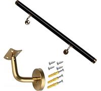 PVNonSlip Railing for Indoor/Outdoor Steps - 50600cm Adjustable Banister Kit for Elderly Safety DIY Black Color 0.8m (2.5ft) Length