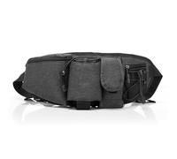 PVNOOCY Bum Bag with Bottle Holder, Bum Bag for Men and Women, Adjustable Belt Bag for Travel, Leisure, Running, Hiking, Cycling, Grey