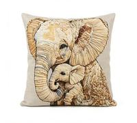 PVOODIRE Linen Elephant Cushion Covers 45x45cm - Animal Print Decorative Throw Cover Indoor Outdoor