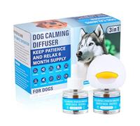 Pvowekia Dog Calming Pheromones Diffuser 3 in 1 Kit, Appeasing Pheromone Diffuser to Calm, 1 Plug in with 2 Pack 48ml Refill
