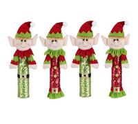 PVPLMTMRCR 1/2/4PC Velvet Elf Couple Refrigerator Handle Decoration Christmas Home Supplies(4pc as Shown)