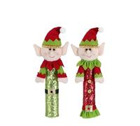PVPLMTMRCR 1/2/4PC Velvet Elf Couple Refrigerator Handle Decoration Christmas Home Supplies(Style 1+2 2pc)