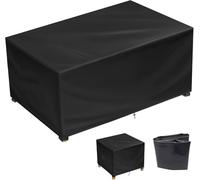PVPQPR Garden Furniture Covers Waterproof 270x150x70cm(LxWxH) Rectangular Garden Outdoor Table Cover,Heavy Duty 600D Oxford PU Coating for Furniture Sets patio set covers Black
