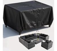 PVPQPR Outdoor Garden Furniture Covers Heavy Duty 420d Oxford Fabric Patio Table Covers For Garden Furniture Rectangular Coffee Table Rattan Sofa Set For Rainy,Snowy And Sunny 150x110x70cm