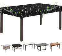 PVPQPR Outdoor Garden Table Cover,Rectangular Patio Table Top Covers 120x70x15cmWaterproof Black 420d Oxford Fabric Patio Furniture Cover, Adjustable Outdoor Tables Covers with Drawstring