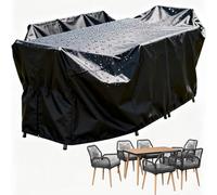 PVPQPR Rattan Garden Furniture Covers Waterproof 100x90x70cm/LxWxH Garden Sofa Covers Waterproof Heavy-Duty,Outdoor Covering,Square/Rectangular Black Outdoor Table Cover