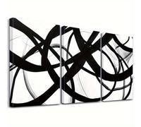 PVPQPR Set of 3 Abstract Black and White Geometric Wall Art Prints- Modern Minimalist Wall Decor Paintings for Living Room, Bedroom(50x71cm(20x28in) x3/Unframed)