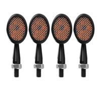 PVPTNTUVLD 10mm Motorcycle Metal Turn Signal Light With Grid Indicators Motorbike Amber Lamp Universal Turn Signal Lights(4pcs Black)