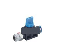 PVTLCYBI 10pcs pneumatic hand valve switch port PT M5 1/8 1/4 4mm pu hose fitting hose connector switching(HVFS,1/8")