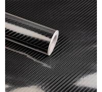 PVUEL 6D Carbon Fiber Vinyl Wrap, Waterproof Wrap Roll Without Bubble, Adapted to The Appearance and The Interior of Motorcycles, Computers, Cars (6D Black, 30cm x 300cm)