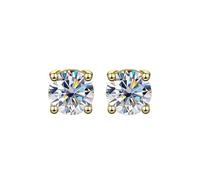 PVUVTNAHW 0.5/1/2 Carat D VVS1 Moissanite Stud Earrings For Women 18K Gold Plated 925 Sterling Silver(Silver 0.5 Carat)
