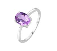 PVUVTNAHW 1.45ct Garnet Citrine Amethyst Peridot Sky Blue Topaz Birthstone Solitaire Ring 925 Sterling Silver(Natural Amethyst,6)