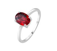 PVUVTNAHW 1.45ct Garnet Citrine Amethyst Peridot Sky Blue Topaz Birthstone Solitaire Ring 925 Sterling Silver(Natural Garnet,6)