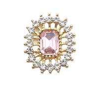PVUVTNAHW 10pcs 17 * 20mm Alloy Rectangle Glass Rhinestone Flat Bottom Button Decoration DIY Hairpin Ornament Jewelry Accessories(13)