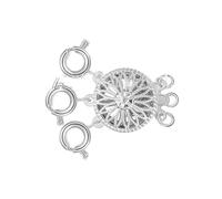 PVUVTNAHW 10pcs Brass Necklace Layering Clasps Separator Multiple Strands Jewelry Connector Chain Extender for DIY Bracelet Making(Rhodium 3 Row)