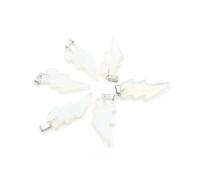 PVUVTNAHW 10Pcs Natural Stone Lightning Pendant Reiki Healing Quartz Crystal Chakra Energy Beads Handmade Spiritual DIY Jewelry(Opal)