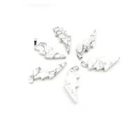 PVUVTNAHW 10Pcs Natural Stone Lightning Pendant Reiki Healing Quartz Crystal Chakra Energy Beads Handmade Spiritual DIY Jewelry(White turquoise)