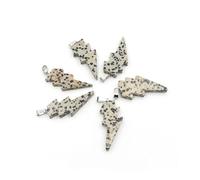 PVUVTNAHW 10Pcs Natural Stone Lightning Pendant Reiki Healing Quartz Crystal Chakra Energy Beads Handmade Spiritual DIY Jewelry(Speckle)