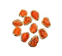 PVUVTNAHW 10Pcs Orange Turquoise Gold Plated Freeform Shape Beads Spacer Electroplated Bead for DIY