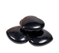 PVUVTNAHW 12PCS 30mm Natural Stone Heart Beads Quartz Crystal Healing Charms For DIY Jewelry Making Necklace Bracelet(Black obsidian)