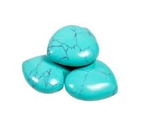 PVUVTNAHW 12PCS 30mm Natural Stone Heart Beads Quartz Crystal Healing Charms For DIY Jewelry Making Necklace Bracelet(Blue turquoise)