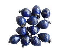 PVUVTNAHW 12pcs Natural Amethysts Circular Cone Shape Pendants For Jewelry Making(Lapis lazuli)