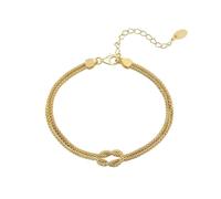 PVUVTNAHW 14K Gold Double Layer Corn Chain Bracelet Fashion 925 Sterling Silver Bracelet For Women Party(14K Gold)