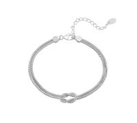 PVUVTNAHW 14K Gold Double Layer Corn Chain Bracelet Fashion 925 Sterling Silver Bracelet For Women Party(Silver)