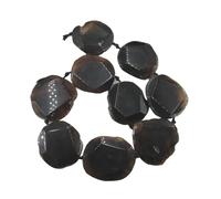 PVUVTNAHW 16.5" 37x43mm-41x46mm Black Faceted Rough Agate Geode Druzy Freeform Slab Nugget Gems Stone Loose Beads