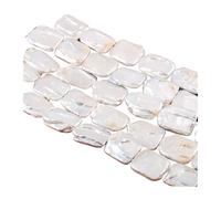 PVUVTNAHW 16x22mm White Square Natural Freshwater Pearls Loose Spacer Beads for Jewelry Making DIY Accessories