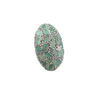 PVUVTNAHW 1PC Natural Green Aventurine Pave Crystal Rhinestone Oval Shape Connector Spacer Bead Making Jewelry DIY