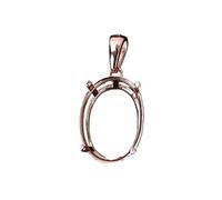 PVUVTNAHW 1pc Simple Oval Prong Bezel Settings For Gemstone CZ Stone Solid 925 Sterling Silver DIY Pendant Charm(Rose Golden,5X7mm)